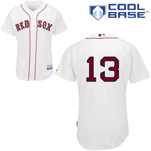 Hanley Ramirez #13 MLB Jersey-Boston Red Sox Men's Authentic Home White Cool Base Baseball Jersey